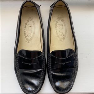 Tods black loafers size 6 1/2